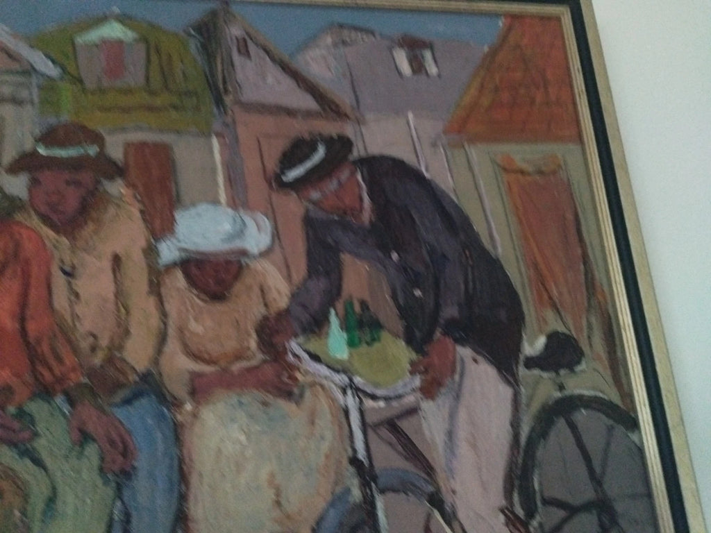 Tableau original, Carlo Jean - Jacques (1943-1990) huile sur panneau haïtien