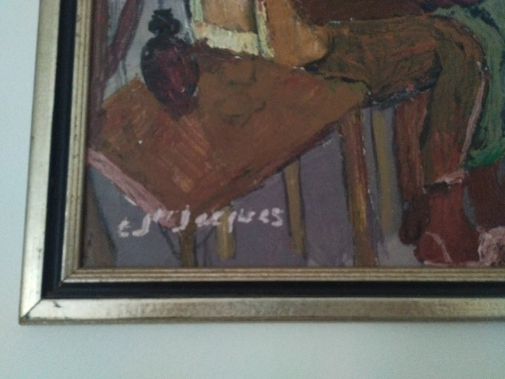 Tableau original, Carlo Jean - Jacques (1943-1990) huile sur panneau haïtien